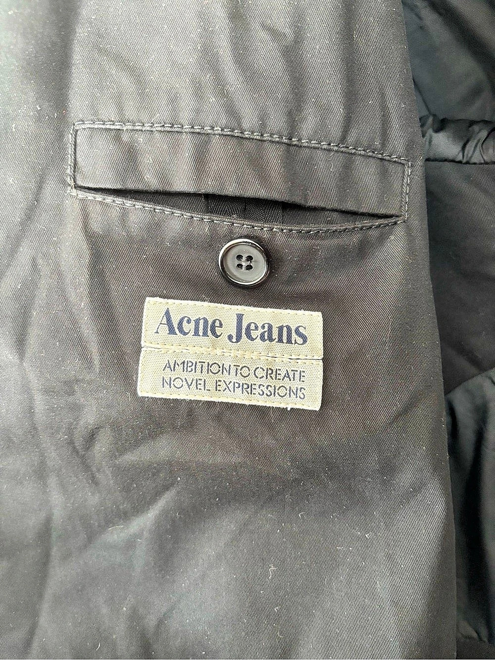 Acne Jeans Black Trench Coat Size Medium